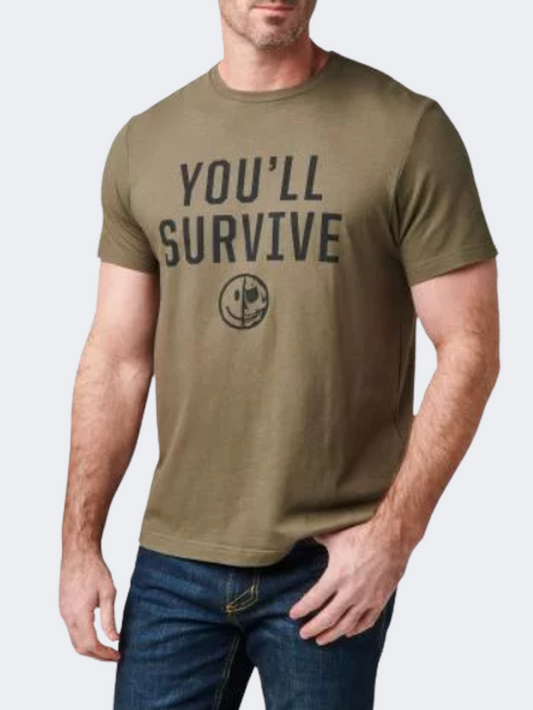 5-11 Brand You Will Survive Men Tactical T-Shirt Ranger Green