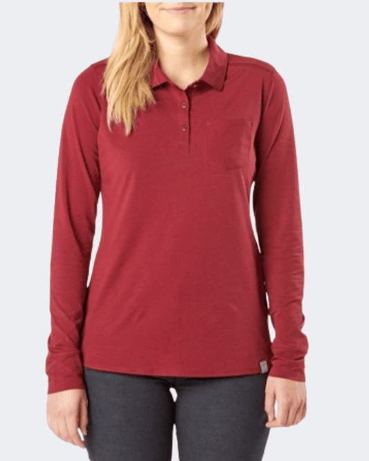 5-11 Brand Enyo Long Sleeve Women Tactical Polo Long Sleeve Red/Yellow